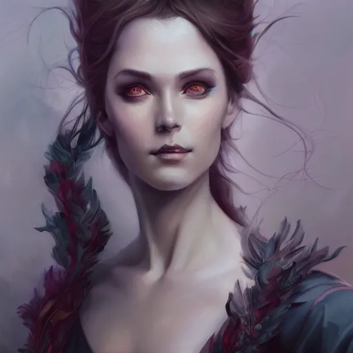 Prompt: a collaboration portrait painting between Charlie Bowater and Gerald Brom