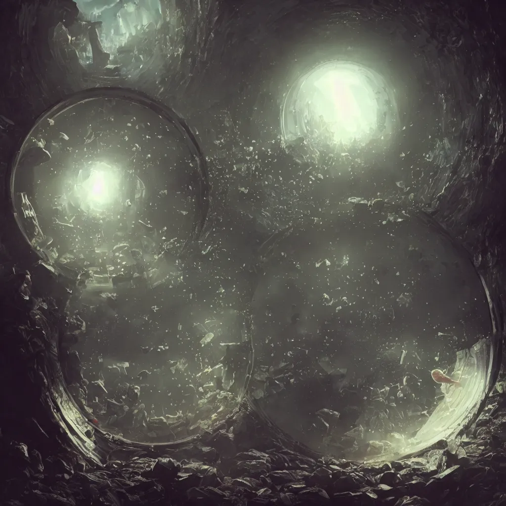 Image similar to a tiny world inside a crystal ball by greg rutkowski, sung choi, mitchell mohrhauser, maciej kuciara, johnson ting, maxim verehin, peter konig, bloodborne, 8 k photorealistic, cinematic lighting, hd, high details, dramatic, dark atmosphere, trending on artstation