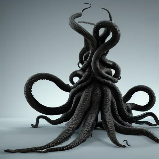 Image similar to giant medusa octopus chimera, octane render