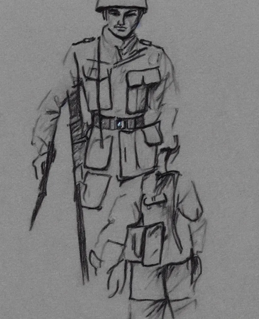 Prompt: stil frames of a drawing on stop motion sketchbook of a soldier from wwii writing a letter to home, minimal, black and white