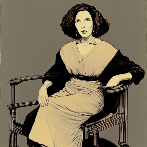 Image similar to portrait of write clarice lispector, by j. c. leyendecker