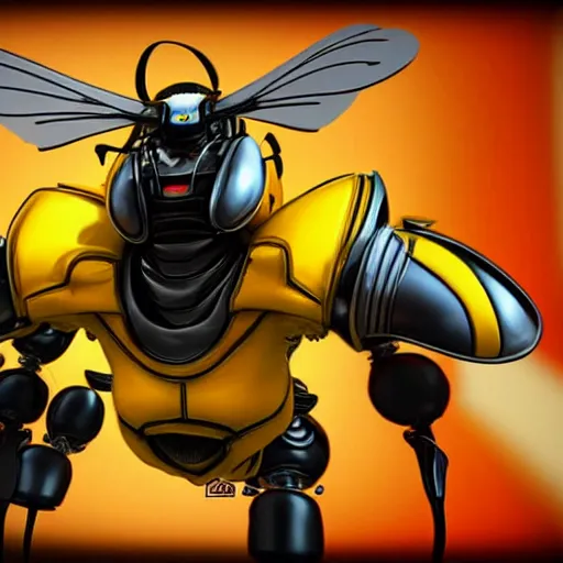 Prompt: bumblebee on stage with drums in the style of archies cartoon, high resolution, unreal engine