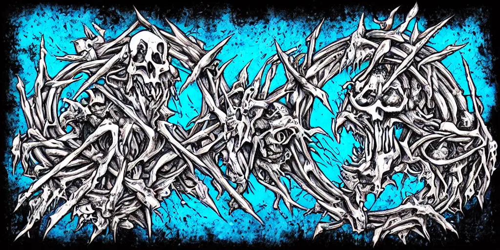 Image similar to cerulean death metal logo for the band subsumed, highly detailed! horror