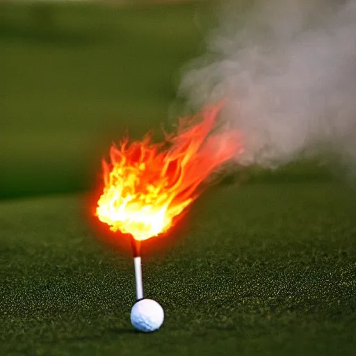 Image similar to golf ball on fire