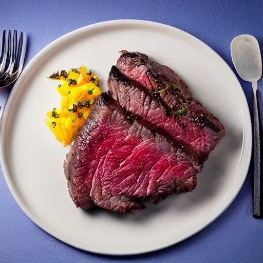 Image similar to medium rare steak, michellin star, award winning dish, food photography