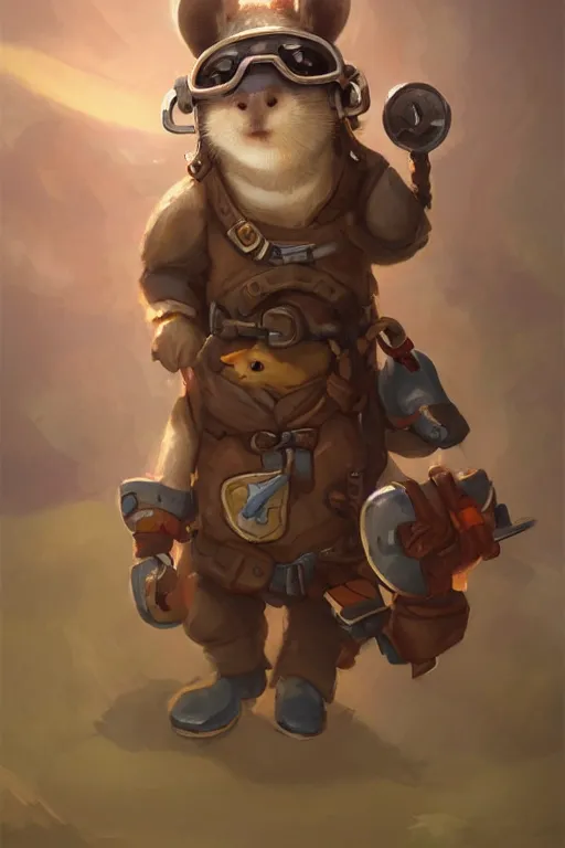 Prompt: cute little anthropomorphic Guinea Pig Pilot , tiny, small, short, Pilot outfit, cute and adorable, pretty, beautiful, DnD character art portrait, matte fantasy painting, DeviantArt Artstation, by Jason Felix by Steve Argyle by Tyler Jacobson by Peter Mohrbacher, cinematic lighting