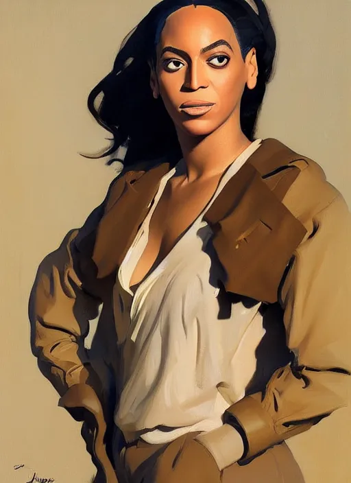 Image similar to portrait of beyonce instagram model jodhpurs greg manchess painting by sargent and leyendecker, studio ghibli, fantasy, medium shot, asymmetrical, intricate, elegant, matte painting, illustration, hearthstone, by greg rutkowski, by greg tocchini, by james gilleard, by joe fenton