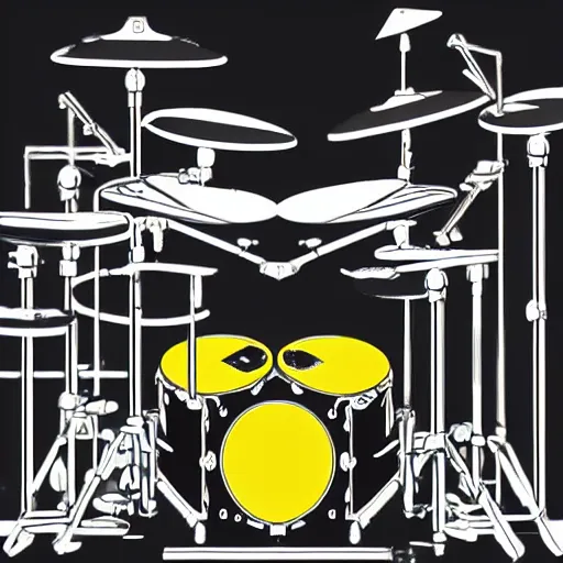 Prompt: a technical diagram representing the ideal way to mic a drum kit,