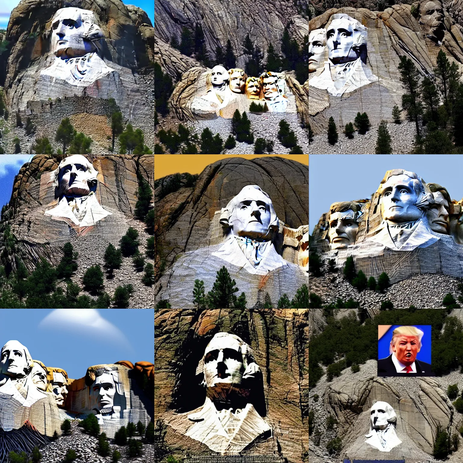 Image similar to donald trump's face on mount rushmore