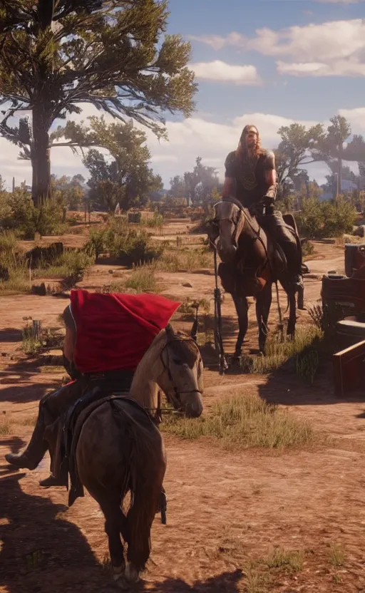 Image similar to thor in red dead redemption 2