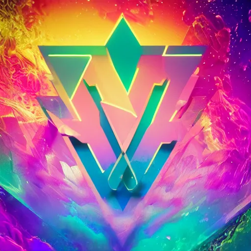 Image similar to a and w vaporwave logo, colorful, digital art, cosmic, 3 d high definition, trending on art station, photorealistic, high resolution, 8 k, octane, hyper detailed, insane details, intricate, elite, ornate, elegant trend, highly detailed and intricate, sharp focus, photography, unreal engine