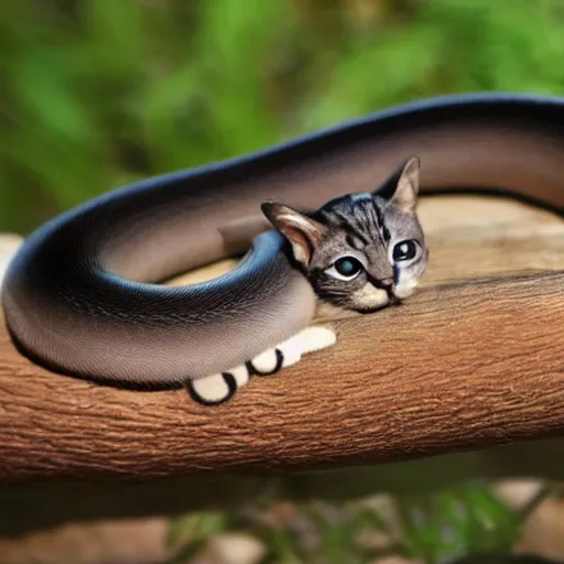 Image similar to cat snake hybrid