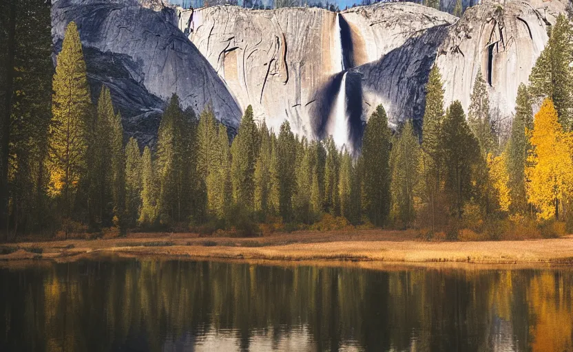 Prompt: yosemite, faded photography