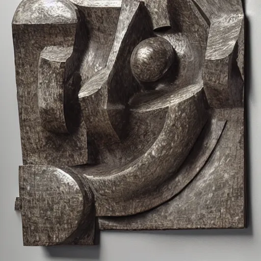 Image similar to abstract sculpture, by max ernst,