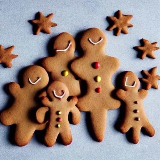 Image similar to a gingerbread family,