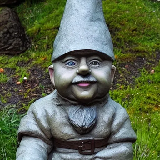 Image similar to magnificent sculpture of famous karelian bald gnome, well lighted, high detail photo