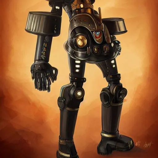 Image similar to German Kaiser Wilhelm II as a giant dieselpunk robot, portrait, concept art, art by Artgerm