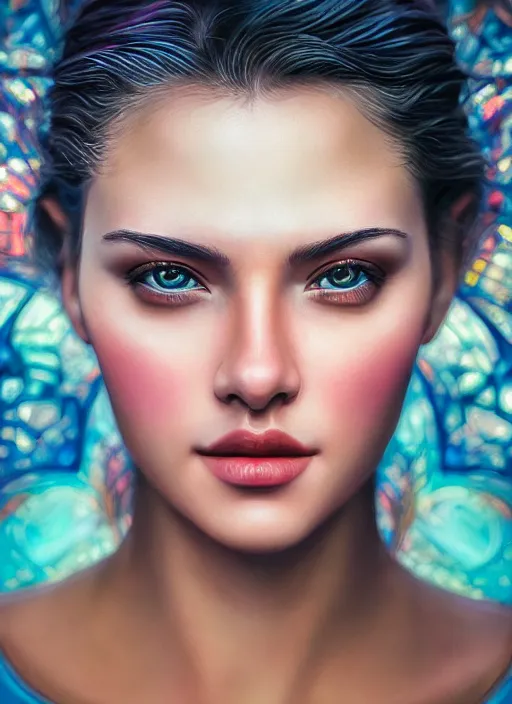 Prompt: photo of a gorgeous young woman in the style of stefan kostic and david la chapelle, realistic, sharp focus, soft focus, 8 k high definition, 3 5 mm film photography, photo realistic, insanely detailed, intricate, elegant, art by stanley lau and artgerm