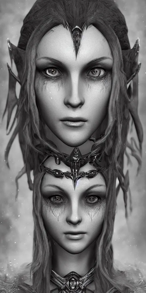 Image similar to an unreal engine 5 rendered portrait of a female fantasy priestess of an unknown species, artstation, deviantart, fantasy, lord of the rings, dungeons and dragons, 3d game portrait, rpg character portrait