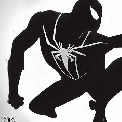 Image similar to black suit spiderman by vermeer, concept art