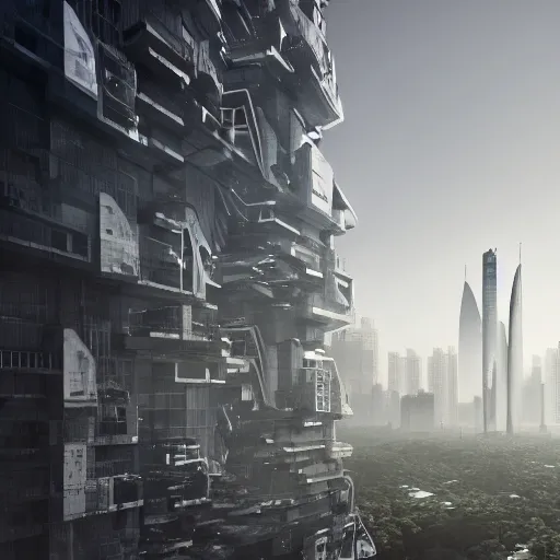 Image similar to futuristic sao paulo, concrete, dystopia, 4 k, art by terraform studio, art by ryan woodhouse