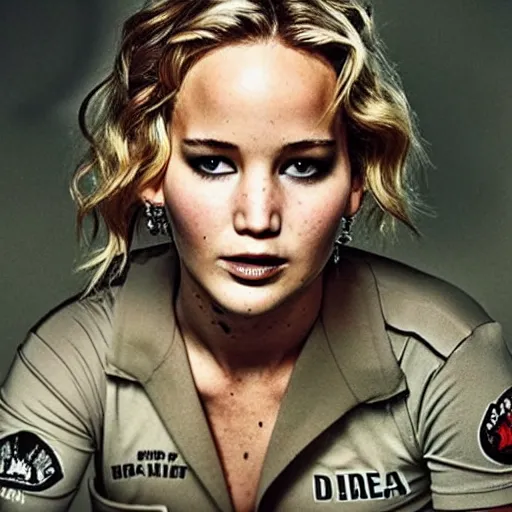 Image similar to !dream promo shot of Jennifer Lawrence in a remake of GI Jane (2029)