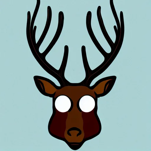 Image similar to a majestic deer in style of a twitter logo