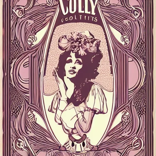 Image similar to art nouveau, Dolly Parton, graphic design