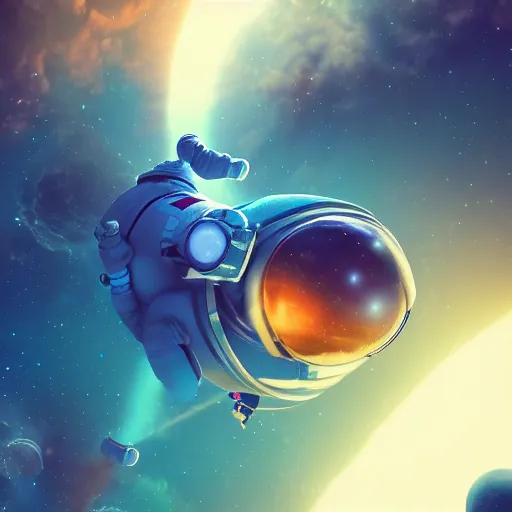 Image similar to cosmic astronaut cat in space, epic atmosphere, beautiful, octane render, 4 k, digital art