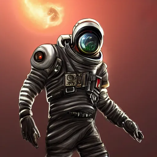 Image similar to technomancer astronaut in the style of riot games