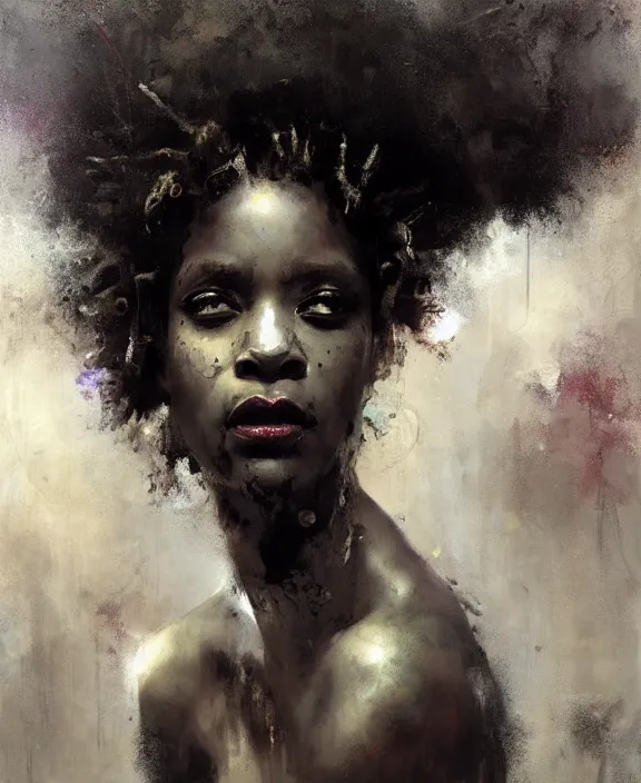 Image similar to afro medusa by jeremy mann