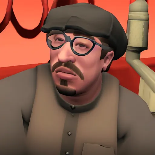 Image similar to sam hyde in team fortress 2, high quality, high detail, game screenshot