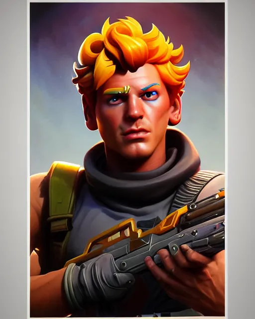 Prompt: jonesy from fortnite, character portrait, portrait, close up, highly detailed, intricate detail, amazing detail, sharp focus, vintage fantasy art, vintage sci - fi art, radiant light, caustics, by boris vallejo