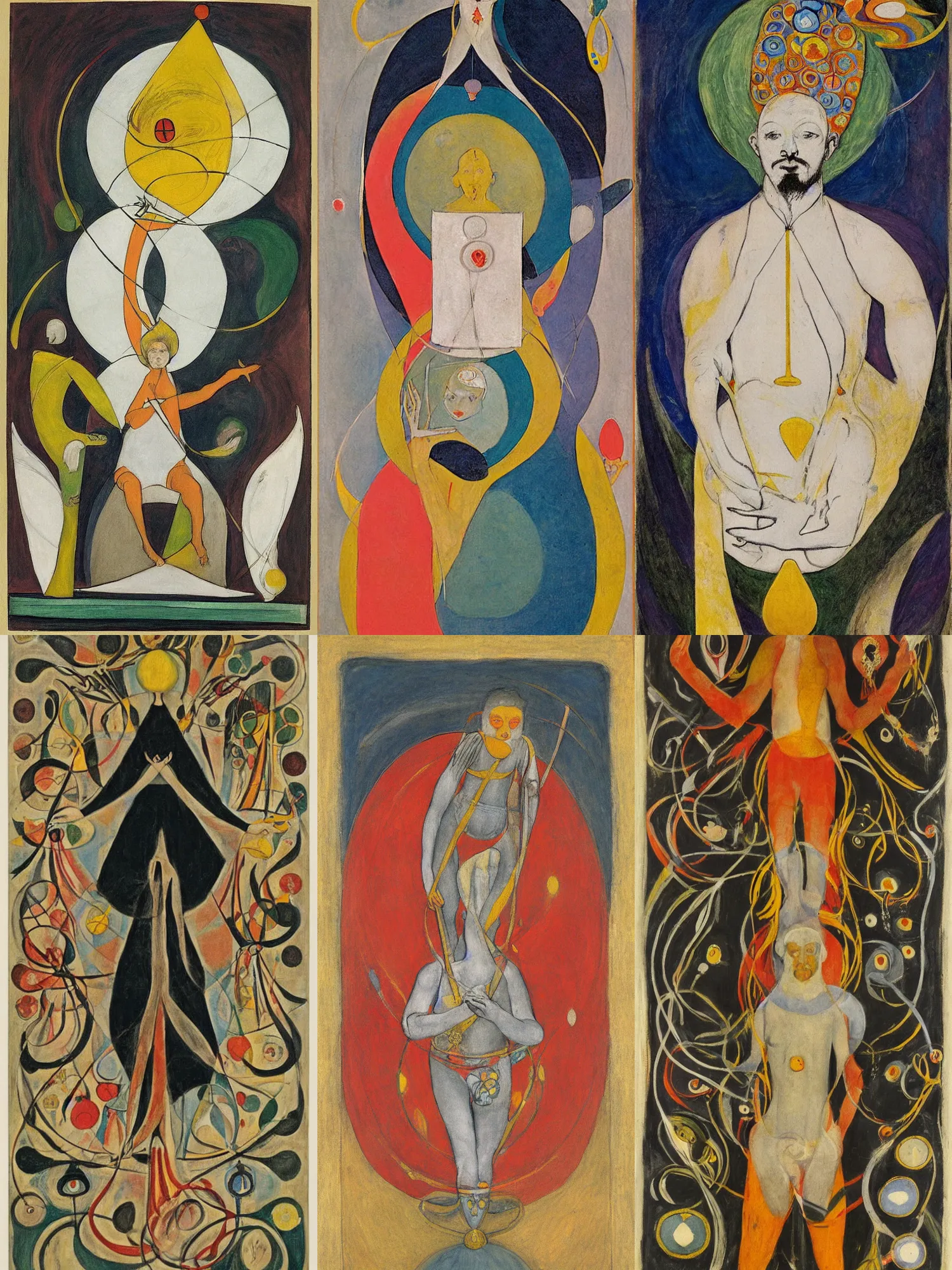 Prompt: the fool, tarot card design, Hilma af Klint