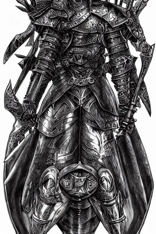 Image similar to armoured warrior, symmetrical, highly detailed, digital art, rose thorn themed armour, sharp focus, trending on art station, kentaro miura manga art style