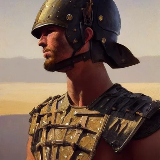 Image similar to a stunning and noble highly detailed portrait of a syrian warrior by josep tapiro baro and edward hopper, trending on artstation, oil painting masterpiece, symmetry, mysterious, very very very aesthetic