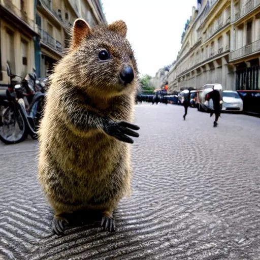 Prompt: a quokka in paris,