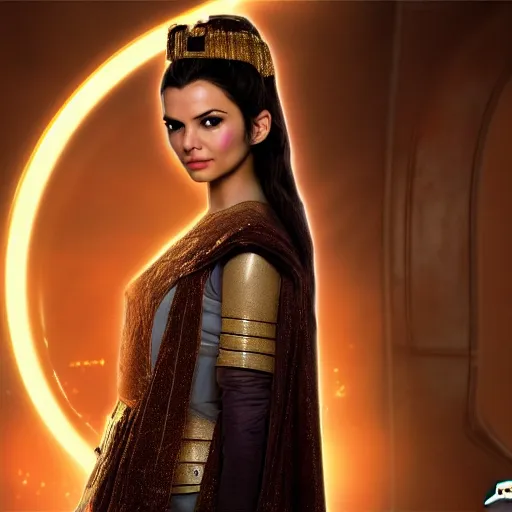 Image similar to victoria justice as princess padme in star wars episode 3, 8 k resolution, cinematic lighting, anatomically correct