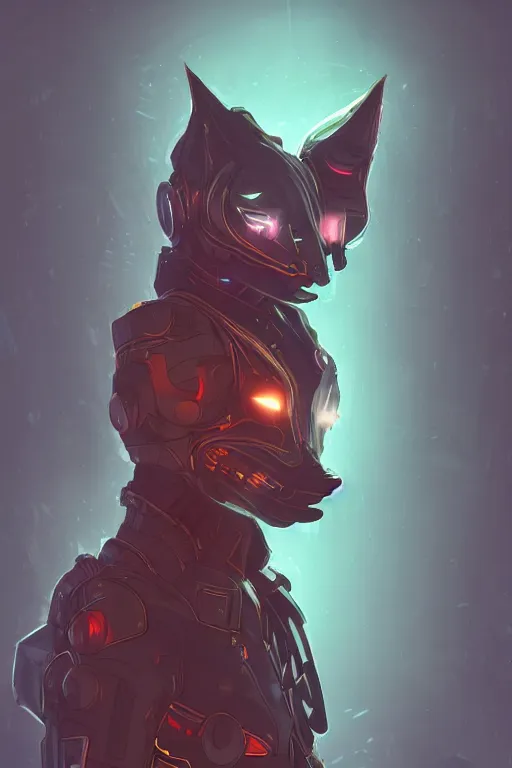 Image similar to an anthropomorphic cyberpunk fox, backlighting, trending on artstation, digital art, furry art, trending on furaffinity, fantasy art, by kawacy