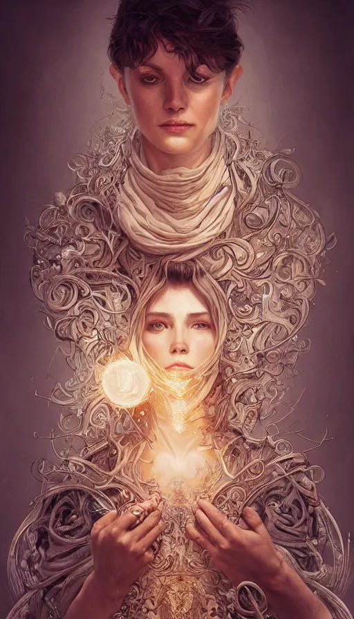 Prompt: the inventor, mad scientist, fame of thrones, fibonacci, sweat drops, intricate fashion clothing, insane, intricate, highly detailed, surrealistic, digital painting, artstation, concept art, smooth, sharp focus, illustration, Unreal Engine 5, 8K, art by artgerm and greg rutkowski and alphonse mucha
