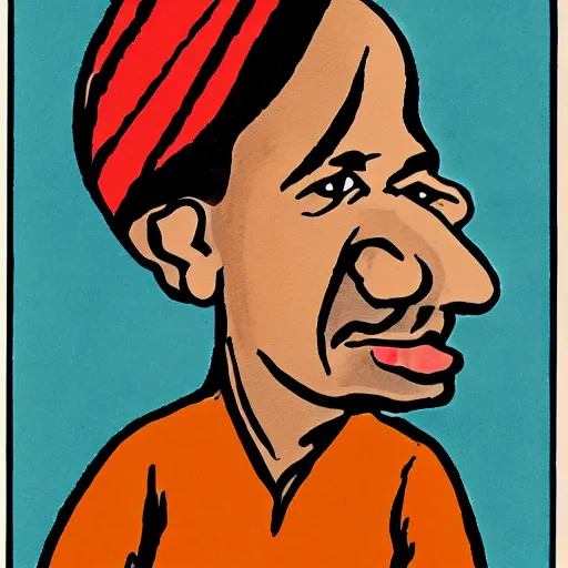 Image similar to A caricature of an indian man with big ears