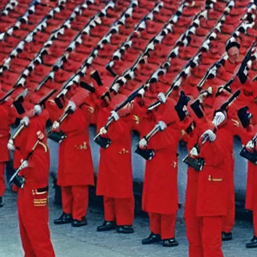 Prompt: The Red Guards are members of the student and school youth detachments created in 1966-1967 in China. Social realism.