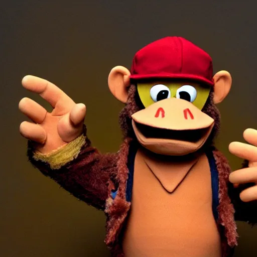 Image similar to A still of Donkey Kong as a muppet, photo real, photographic, photograph, artstation, trending, award winning, epic lighting, featured