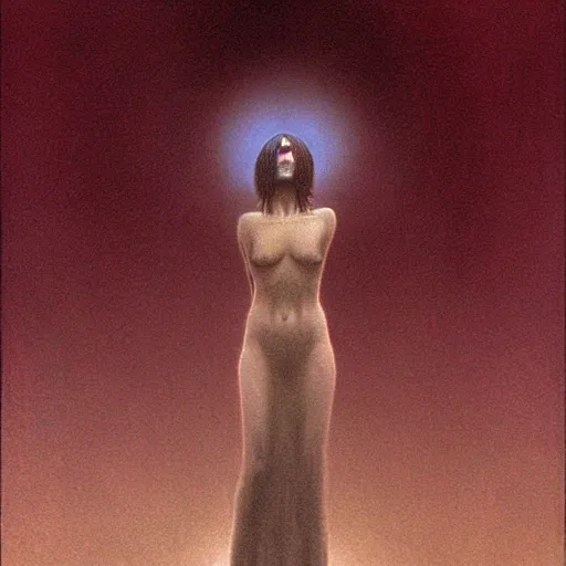 Image similar to cortana, illustrated by zdzisaw beksinski