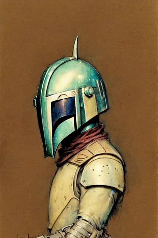 Image similar to (((((1950s mandolorian . muted colors.))))) by Jean-Baptiste Monge !!!!!!!!!!!!!!!!!!!!!!!!!!!