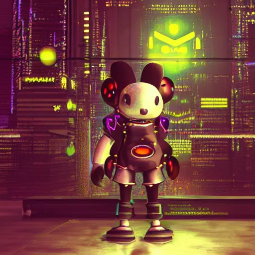 Prompt: dmt cute Cyberpunk Moogle, extremely detailed octane render