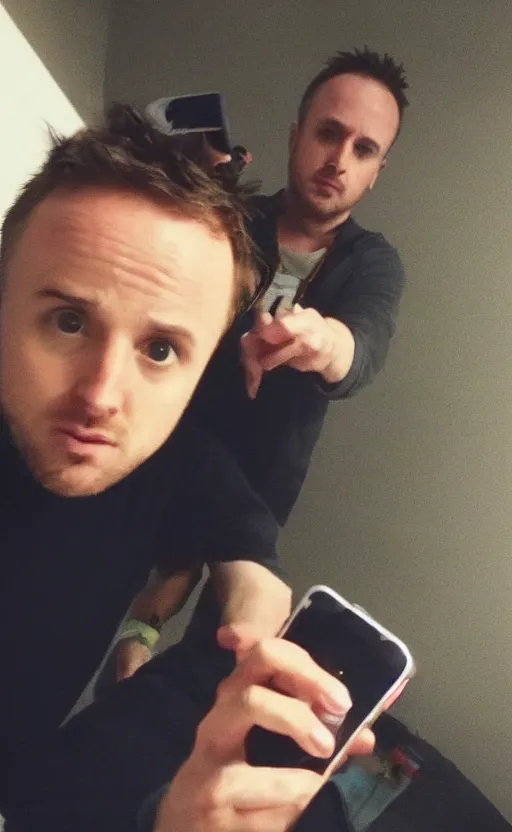 Prompt: img _ 2 4 2 4. jpg. jesse pinkman selfie. candid, snapchat, instagram, hashtags, accidental selfie, front camera, tiktok, popular, realistic, real life