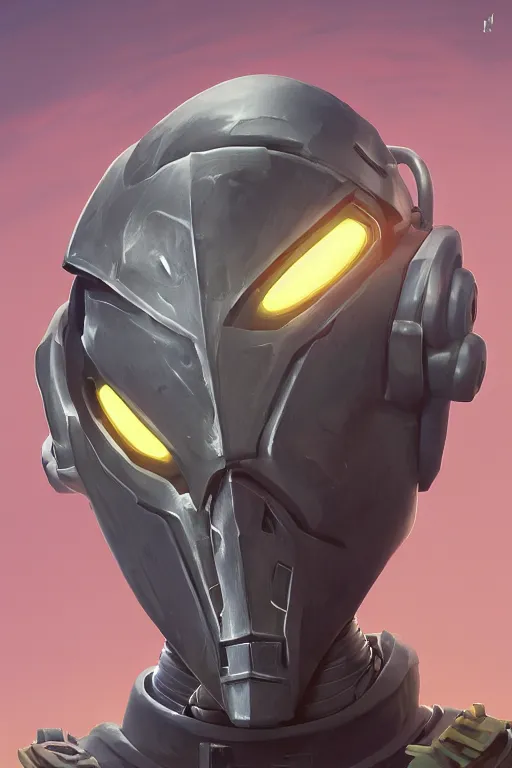 Image similar to epic mask helmet robot ninja portrait stylized as fornite style game design fanart by concept artist gervasio canda, behance hd by jesper ejsing, by rhads, makoto shinkai and lois van baarle, ilya kuvshinov, rossdraws global illumination radiating a glowing aura global illumination ray tracing hdr render in unreal engine 5