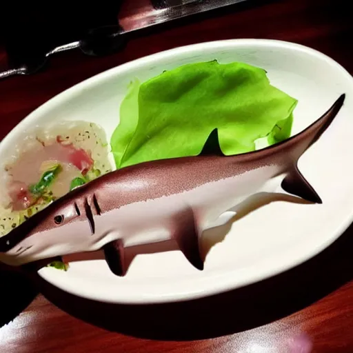 Image similar to baby shark served at a Japanese restaurant