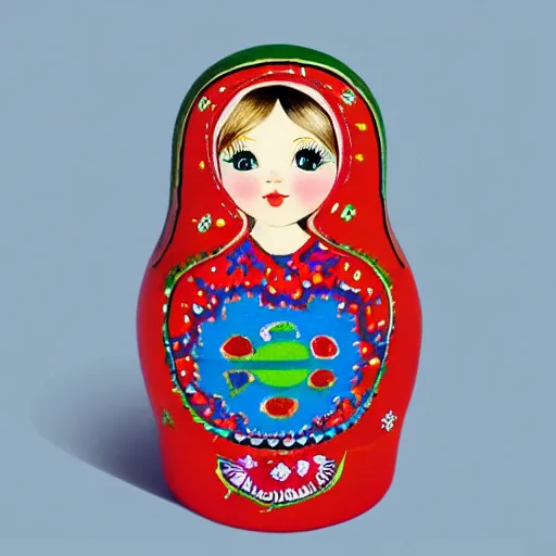 Image similar to a matryoshka doll, drawn by lewis carroll